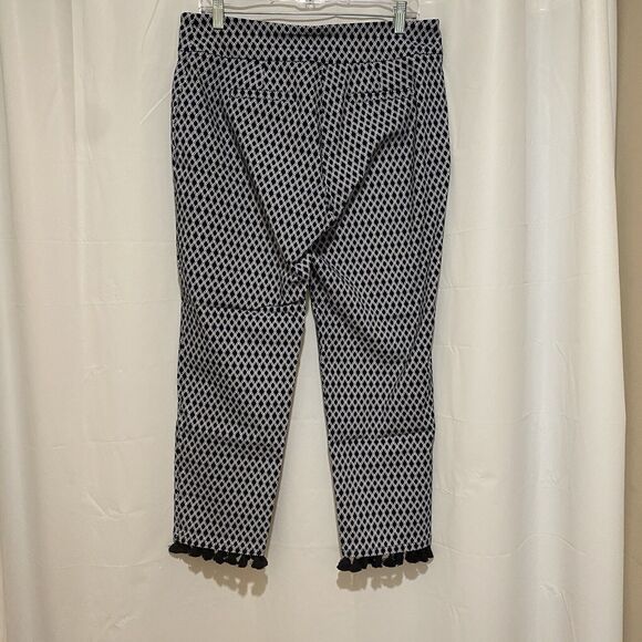 Ruby Rd Women’s Size M Capri Pants Dark Blue White Fringe - Picture 4 of 6